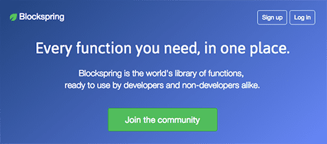 Sign up for Blockspring here