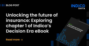 Banner for a blog post titled "Unlocking the future of insurance" with an image of an eBook on insurance decision-making.